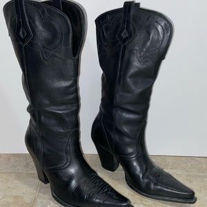 Dina Black Cowboy Boots Size 7.5